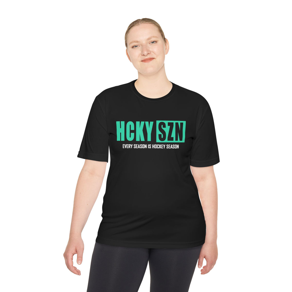 HCKYSZN Every Season Adult Performance Tee - Black/Seafoam