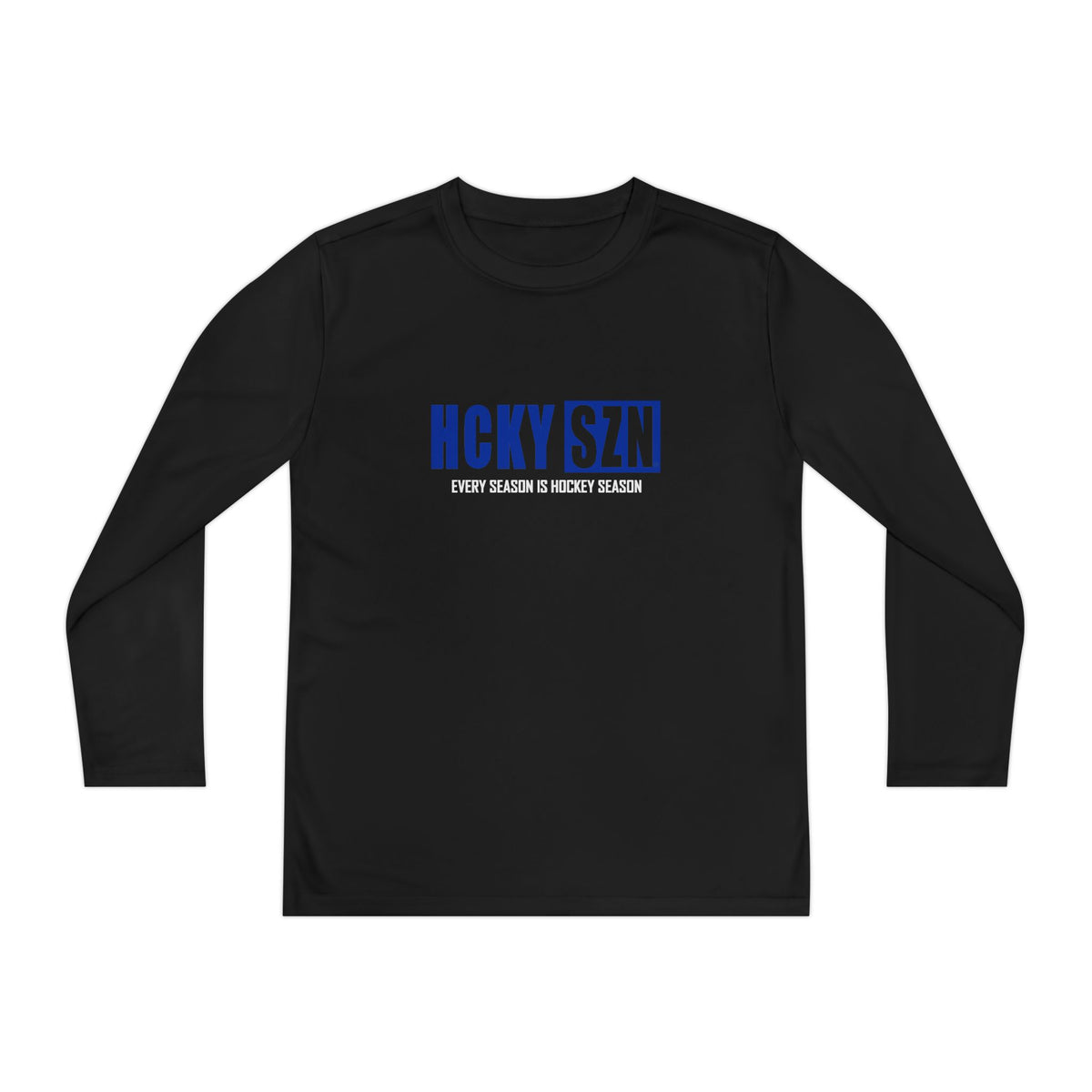 Every Season is HCKY SZN Youth Competitor Long Sleeve Tee (Blue Logo) - Various Colors