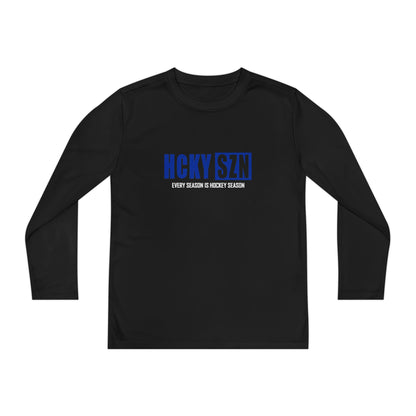 Every Season is HCKY SZN Youth Competitor Long Sleeve Tee (Blue Logo) - Various Colors