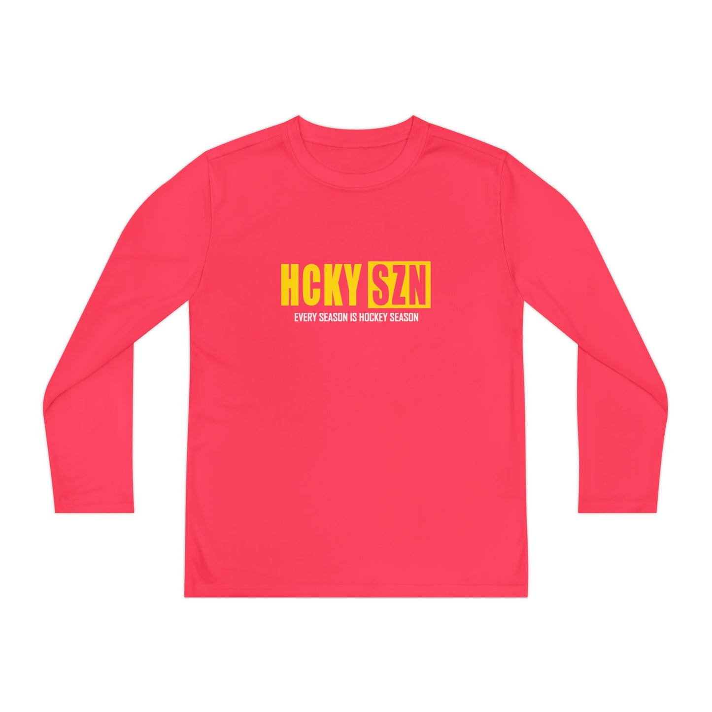 Every Season is HCKY SZN Youth Competitor Long Sleeve Tee (Yellow Logo) - Various Colors