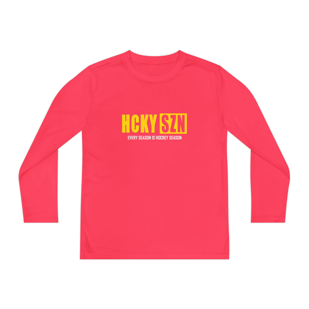 Every Season is HCKY SZN Youth Competitor Long Sleeve Tee (Yellow Logo) - Various Colors