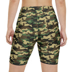 HKY SZN High Waisted Workout Shorts (Forest Camo)