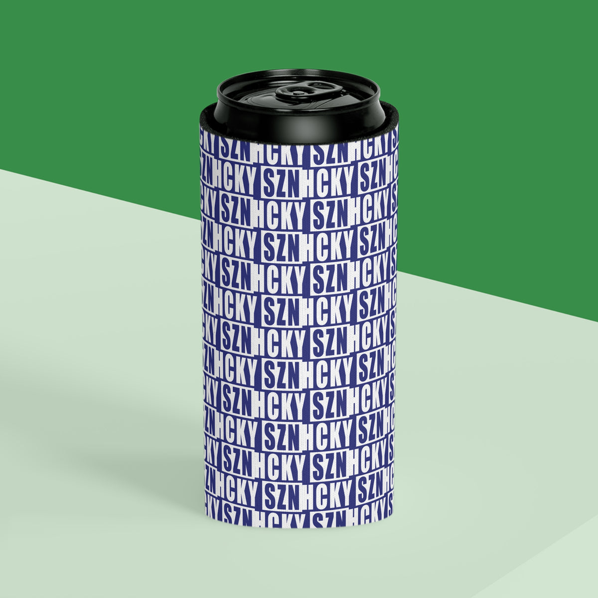 HCKY SZN AOP Slim Can Cooler (Blue)