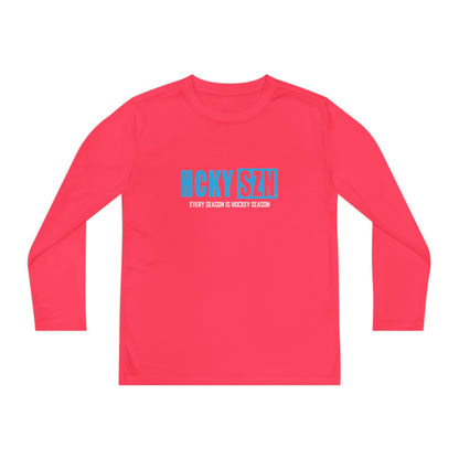 Every Season is HCKY SZN Youth Competitor Long Sleeve Tee (Sky Blue Logo) - Various Colors