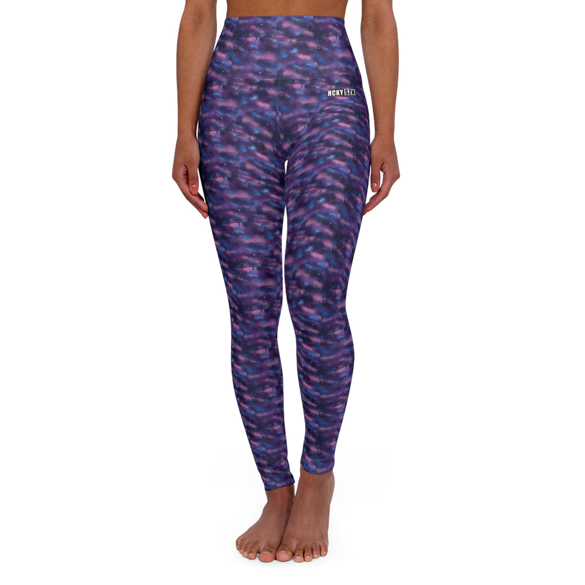 HCKY SZN High Waisted Yoga Leggings (Watercolor Galaxy)