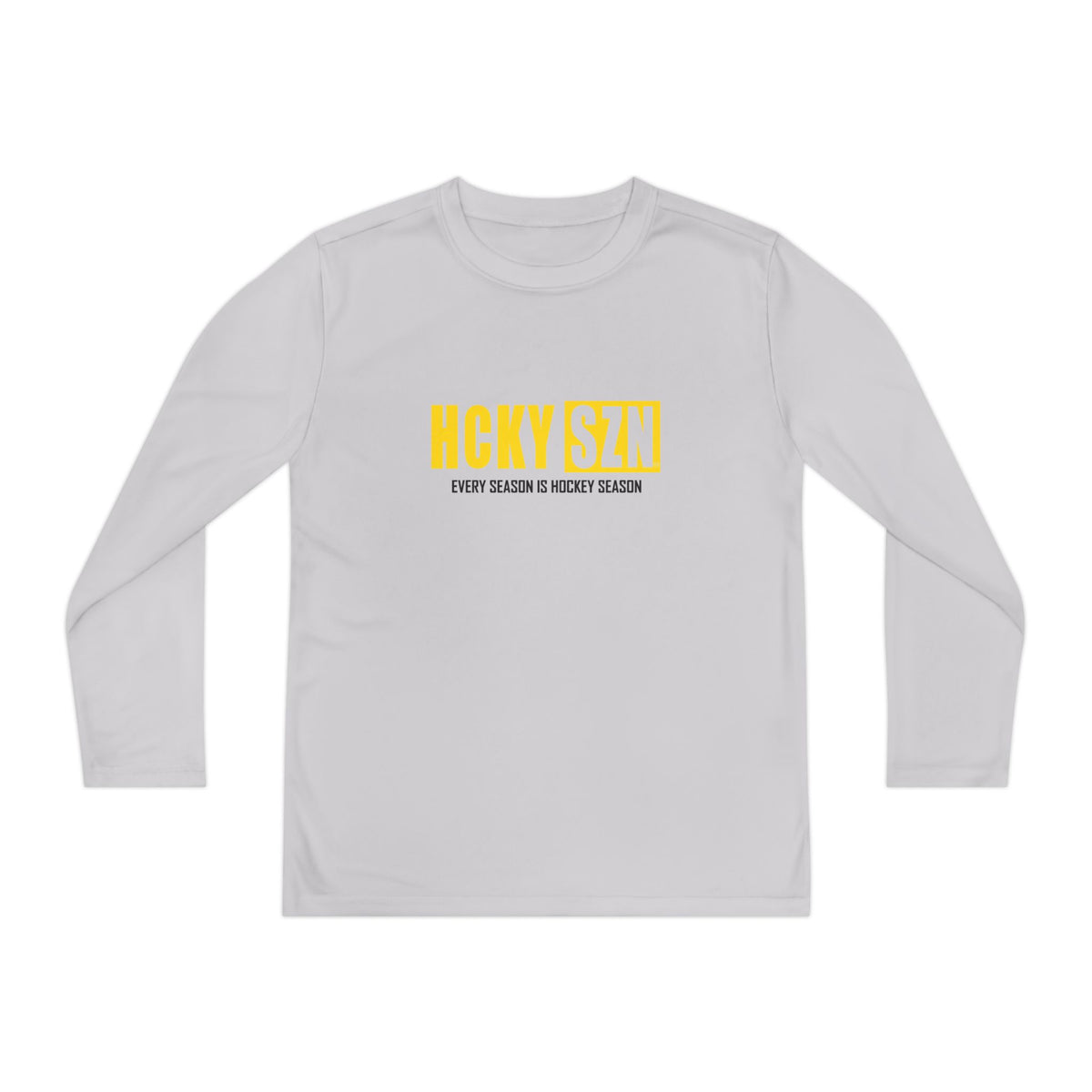 Every Season is HCKY SZN Youth Competitor Long Sleeve Tee (Yellow Logo) - Various Colors