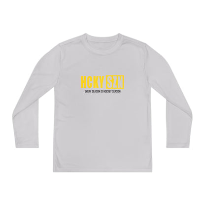Every Season is HCKY SZN Youth Competitor Long Sleeve Tee (Yellow Logo) - Various Colors