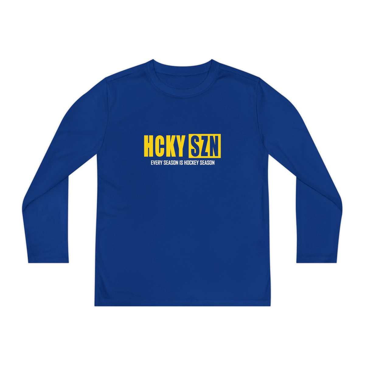 Every Season is HCKY SZN Youth Competitor Long Sleeve Tee (Yellow Logo) - Various Colors