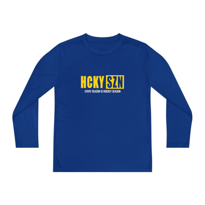 Every Season is HCKY SZN Youth Competitor Long Sleeve Tee (Yellow Logo) - Various Colors