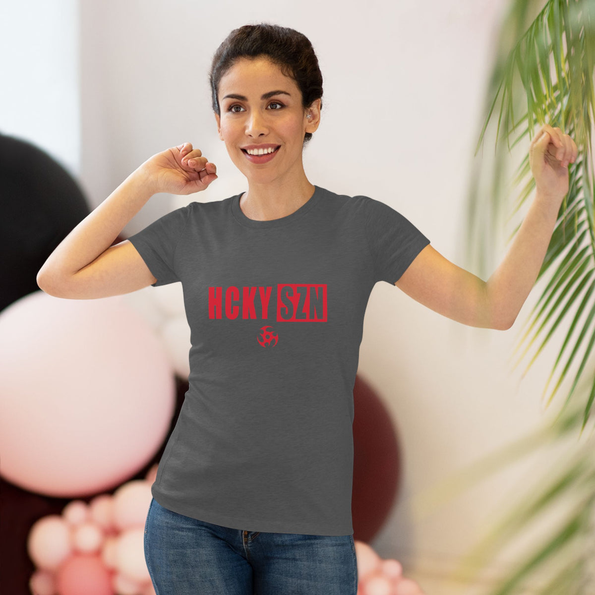 Women’s Hockey Vibe Triblend Tee (Red Logo)
