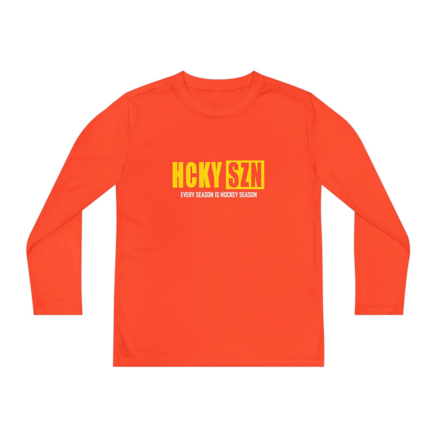 Every Season is HCKY SZN Youth Competitor Long Sleeve Tee (Yellow Logo) - Various Colors