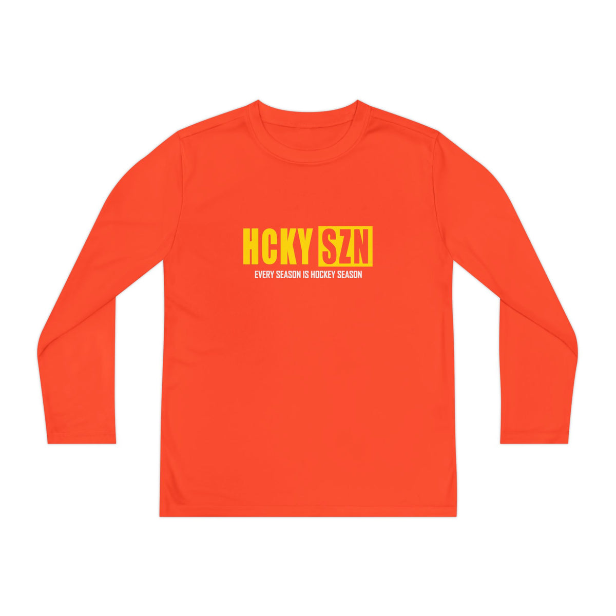 Every Season is HCKY SZN Youth Competitor Long Sleeve Tee (Yellow Logo) - Various Colors