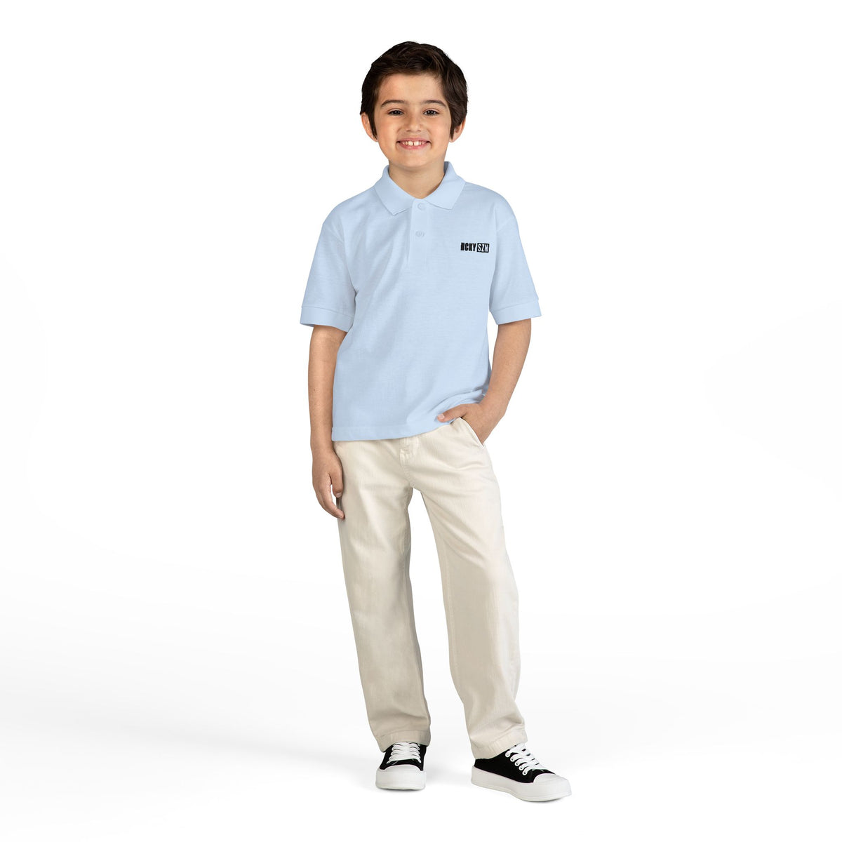 Youth HCKY SZN DryBlend Polo Shirt (Light Blue)