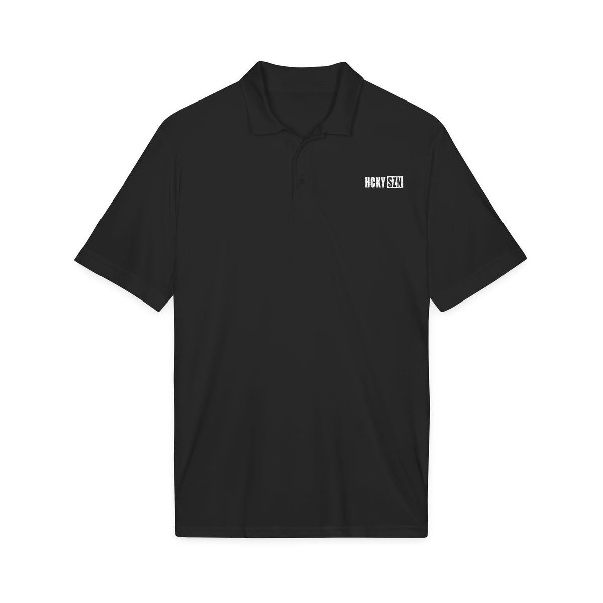 HCKY SZN Embroidered Performance Hockey Polo (Black)