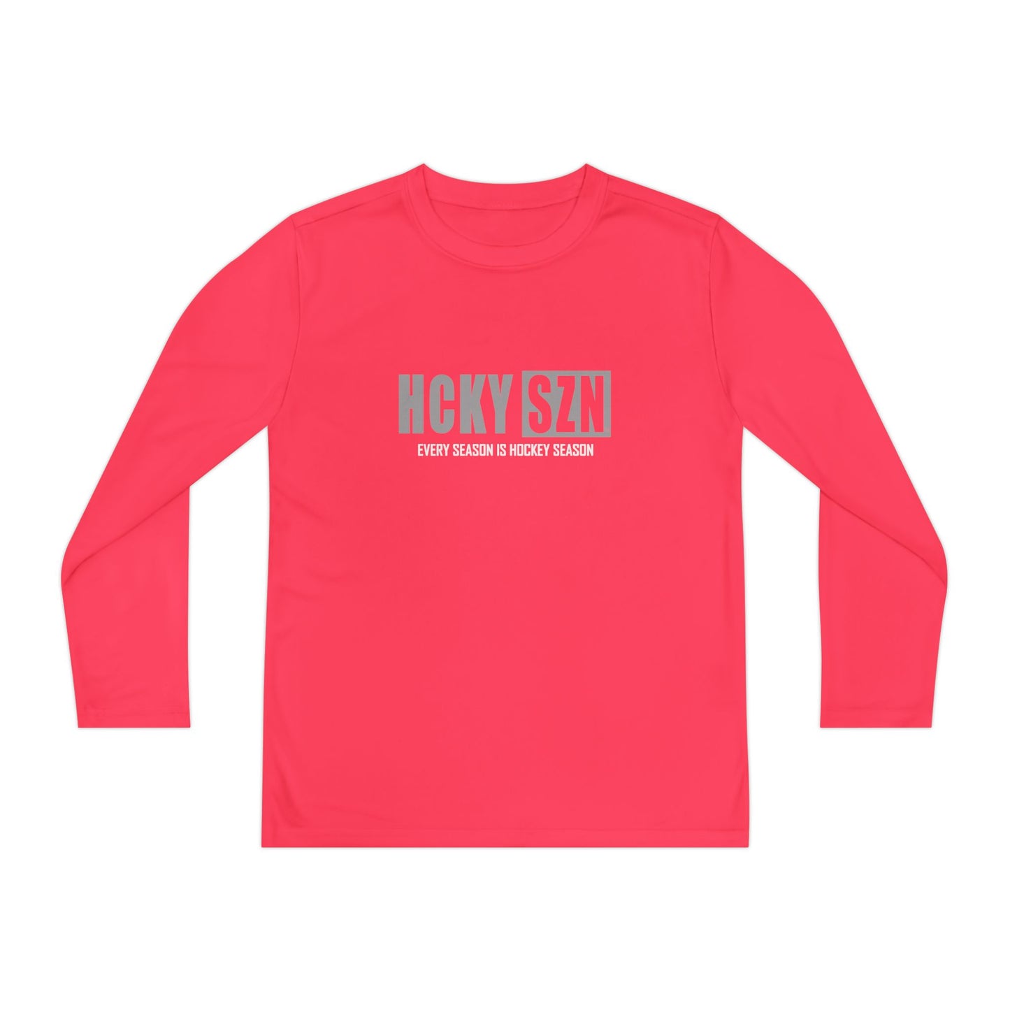 Every Season is HCKY SZN Youth Competitor Long Sleeve Tee (Grey Logo) - Various Colors