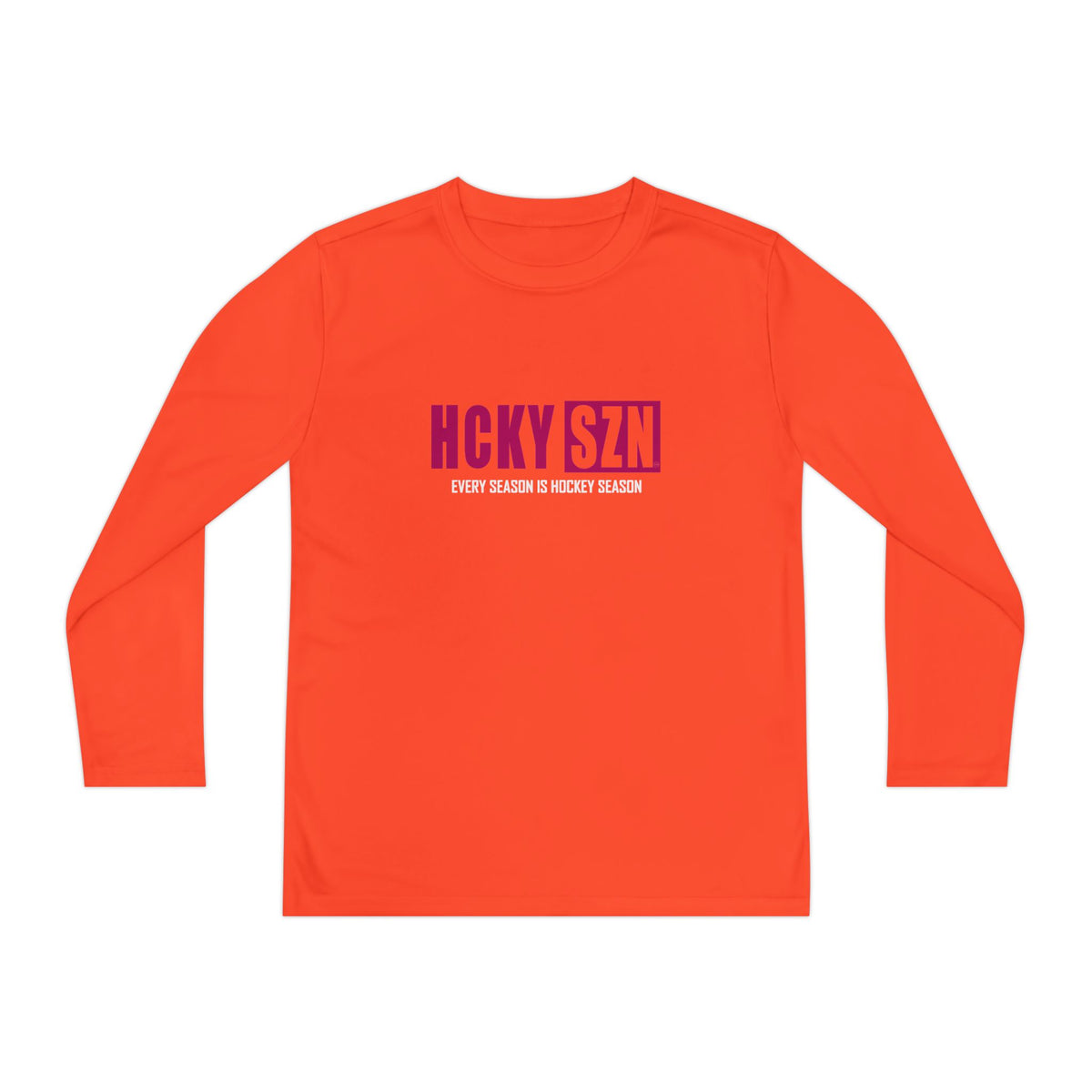 Every Season is HCKY SZN Youth Competitor Long Sleeve Tee (Raspberry Logo) - Various Colors