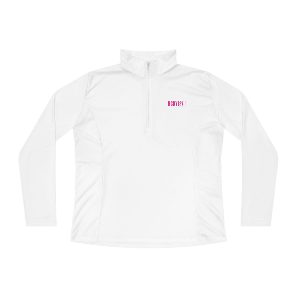Women's HCKY SZN Quarter-Zip Pullover (White/Hot Pink)