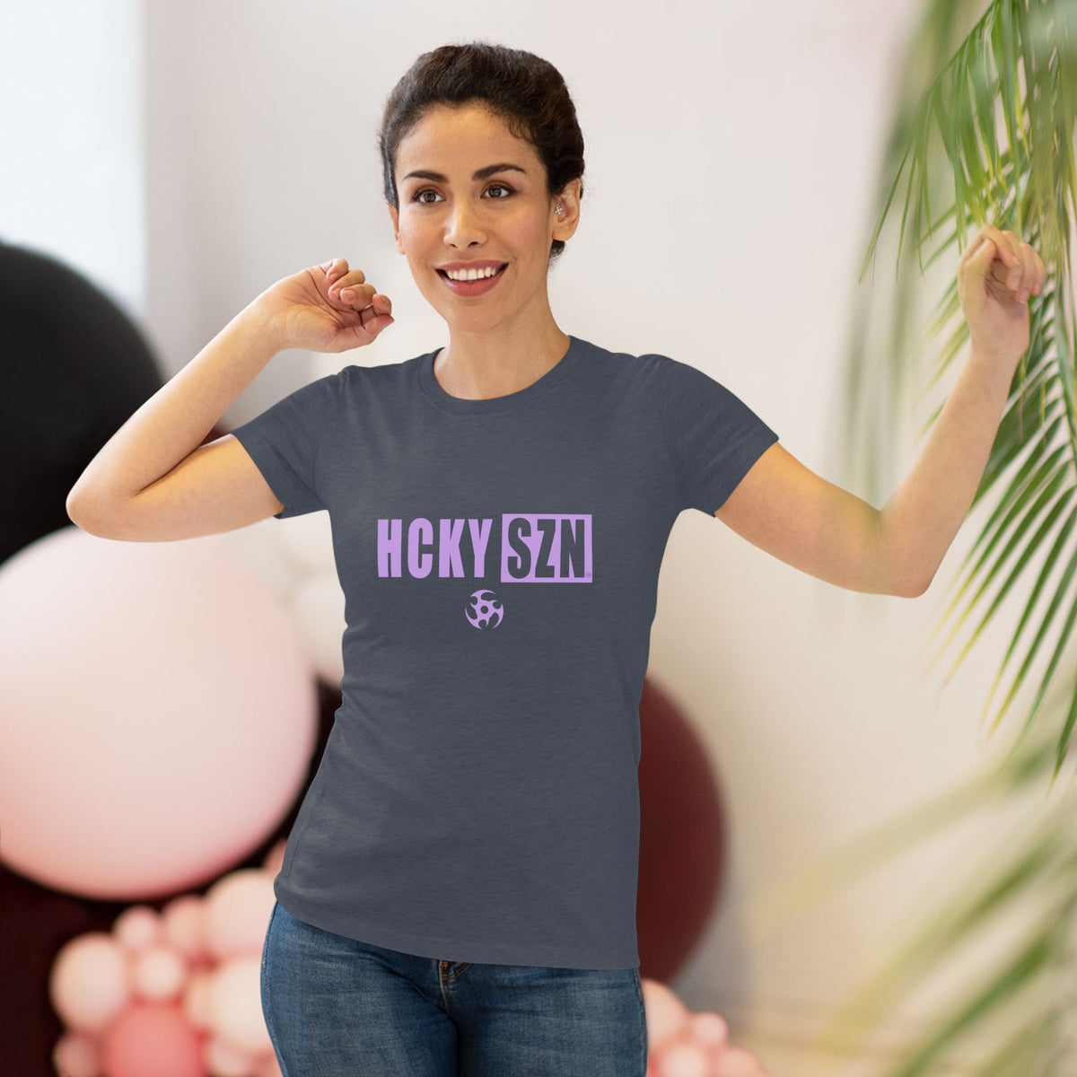 Women’s Hockey Vibe Triblend Tee (Lavender Logo)
