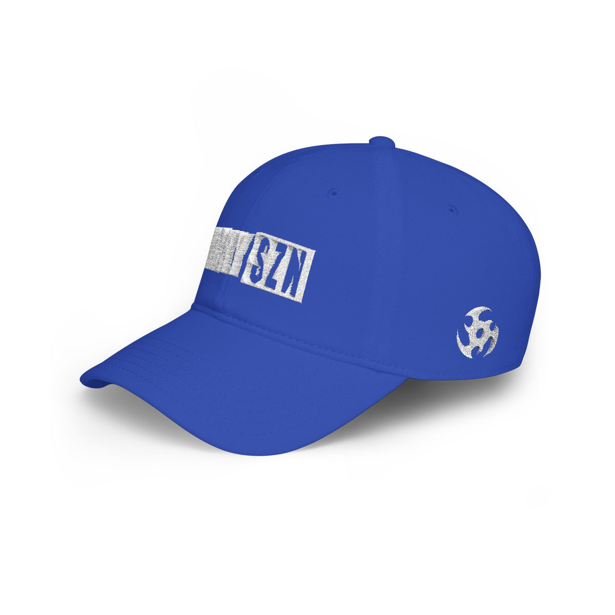 HCKY SZN Low Profile Embroidered Baseball Cap - Blue (White Logo)