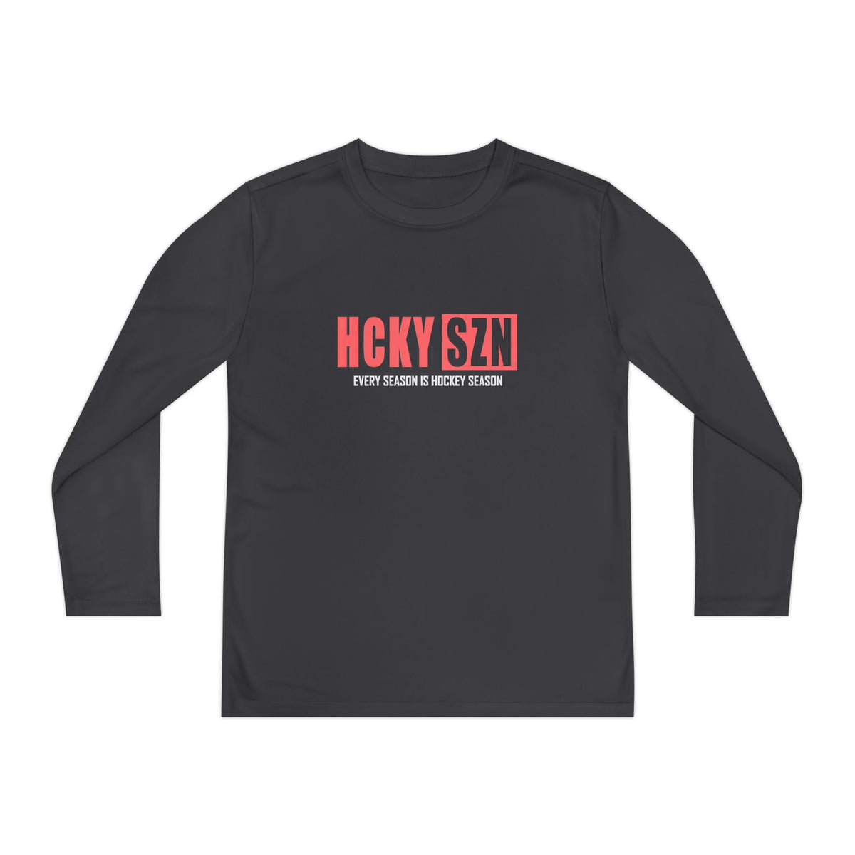 Every Season is HCKY SZN Youth Competitor Long Sleeve Tee (Peach Logo) - Various Colors