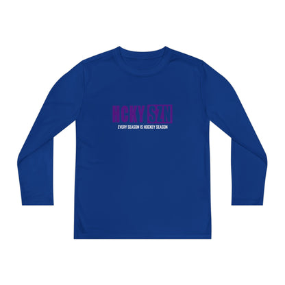Every Season is HCKY SZN Youth Competitor Long Sleeve Tee (Purple Logo) - Various Colors