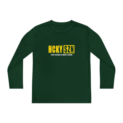 Every Season is HCKY SZN Youth Competitor Long Sleeve Tee (Yellow Logo) - Various Colors