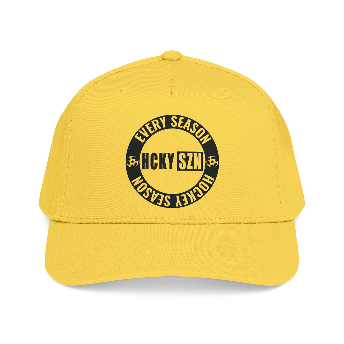 HCKY SZN Circle Logo Mid Profile Baseball Cap (Yellow/Yellow/Black)