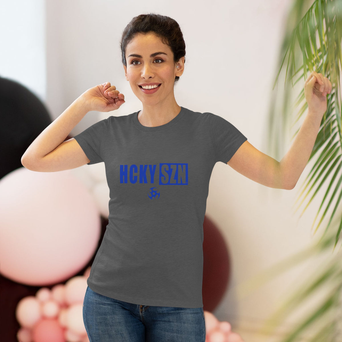 Women’s Hockey Vibe Triblend Tee (Royal Blue Logo)