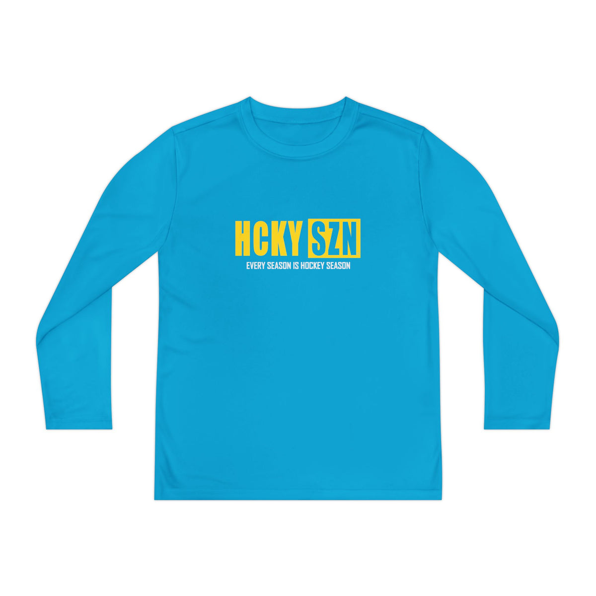 Every Season is HCKY SZN Youth Competitor Long Sleeve Tee (Yellow Logo) - Various Colors