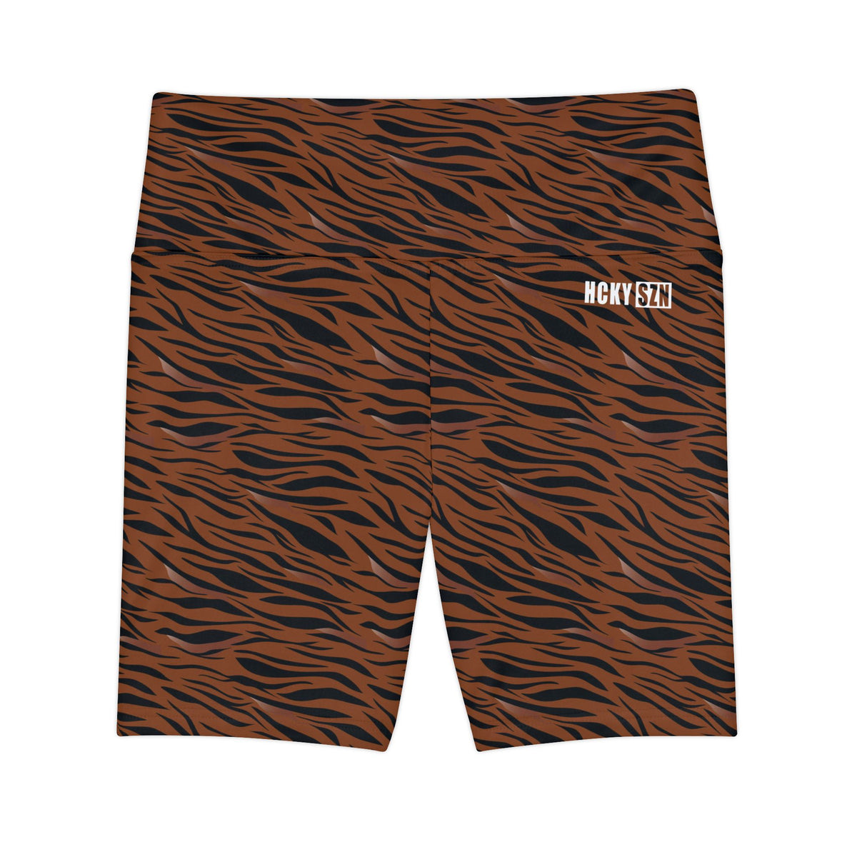 HKY SZN High Waisted Workout Shorts (Tiger Stripe)
