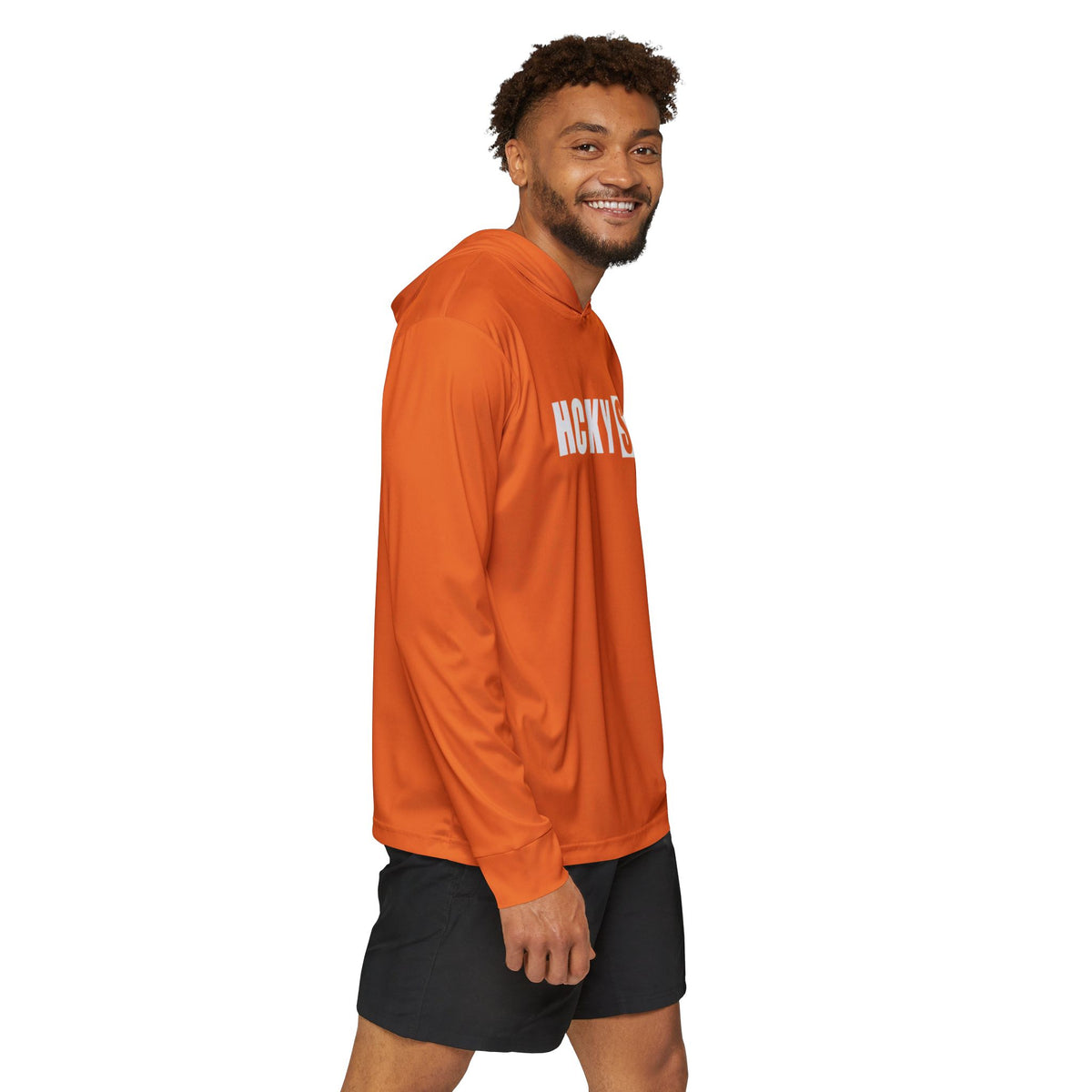 HCKY SZN Big Logo Performance Warmup Hoodie (Orange/White)