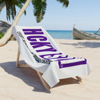 Every Season is HCKY SZN Beach Towel (White/Purple)