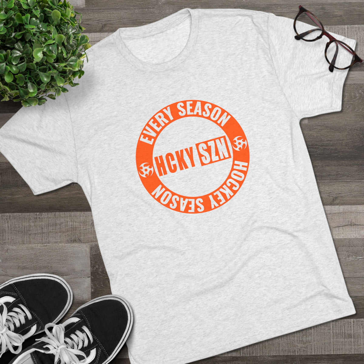 HCKY SZN Circle Logo TriBlend Tee Shirt (Orange) -Various Colors