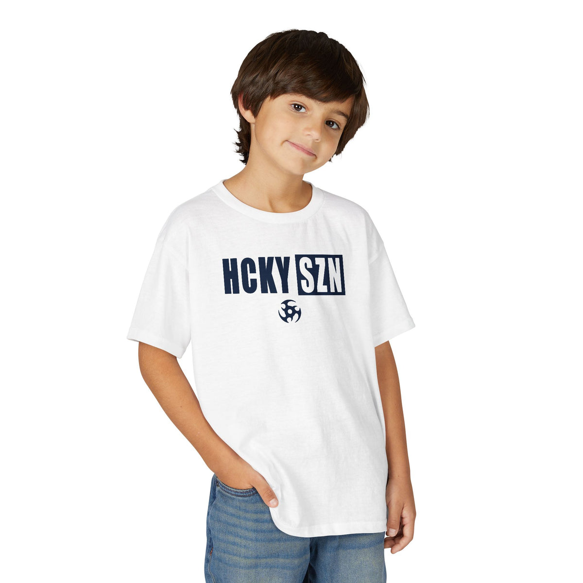 Youth HCKY SZN DryBlend Tee Shirt (Navy Logo) - Various Colors