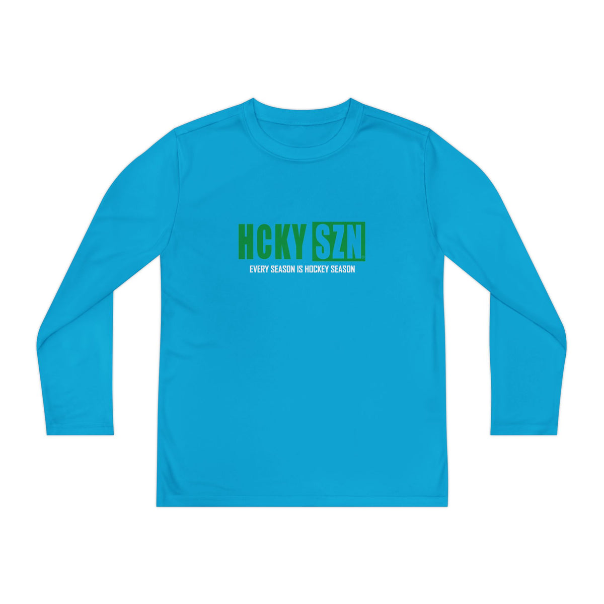 Every Season is HCKY SZN Youth Competitor Long Sleeve Tee (Green Logo) - Various Colors