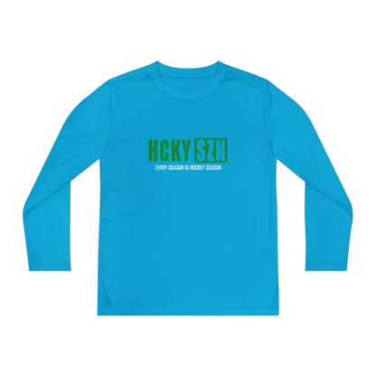 Every Season is HCKY SZN Youth Competitor Long Sleeve Tee (Green Logo) - Various Colors