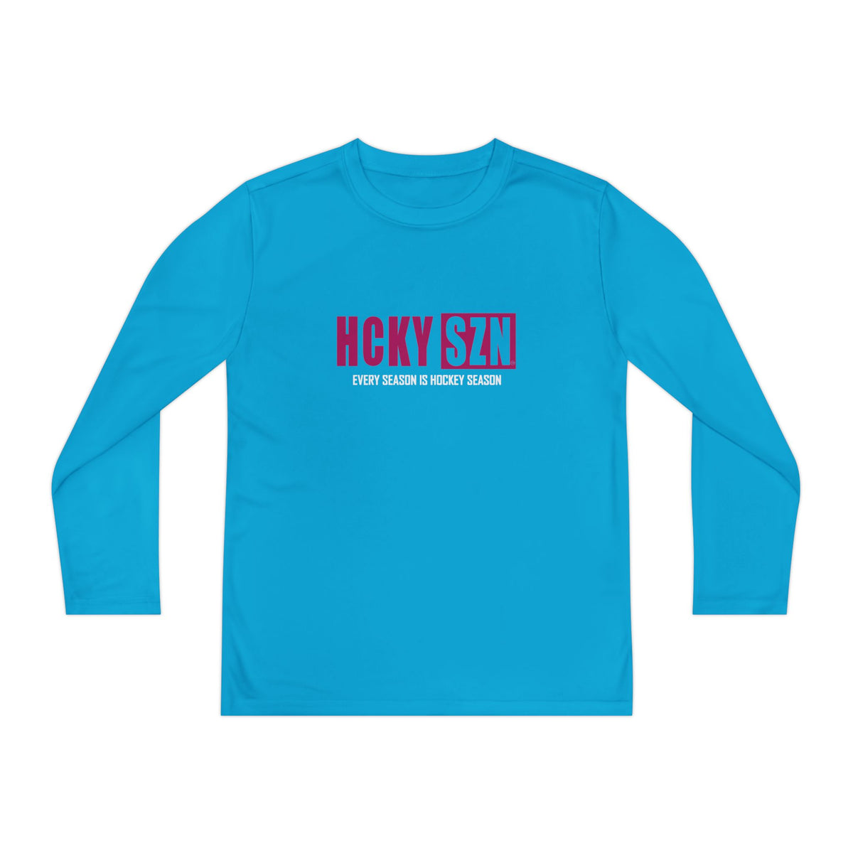 Every Season is HCKY SZN Youth Competitor Long Sleeve Tee (Raspberry Logo) - Various Colors