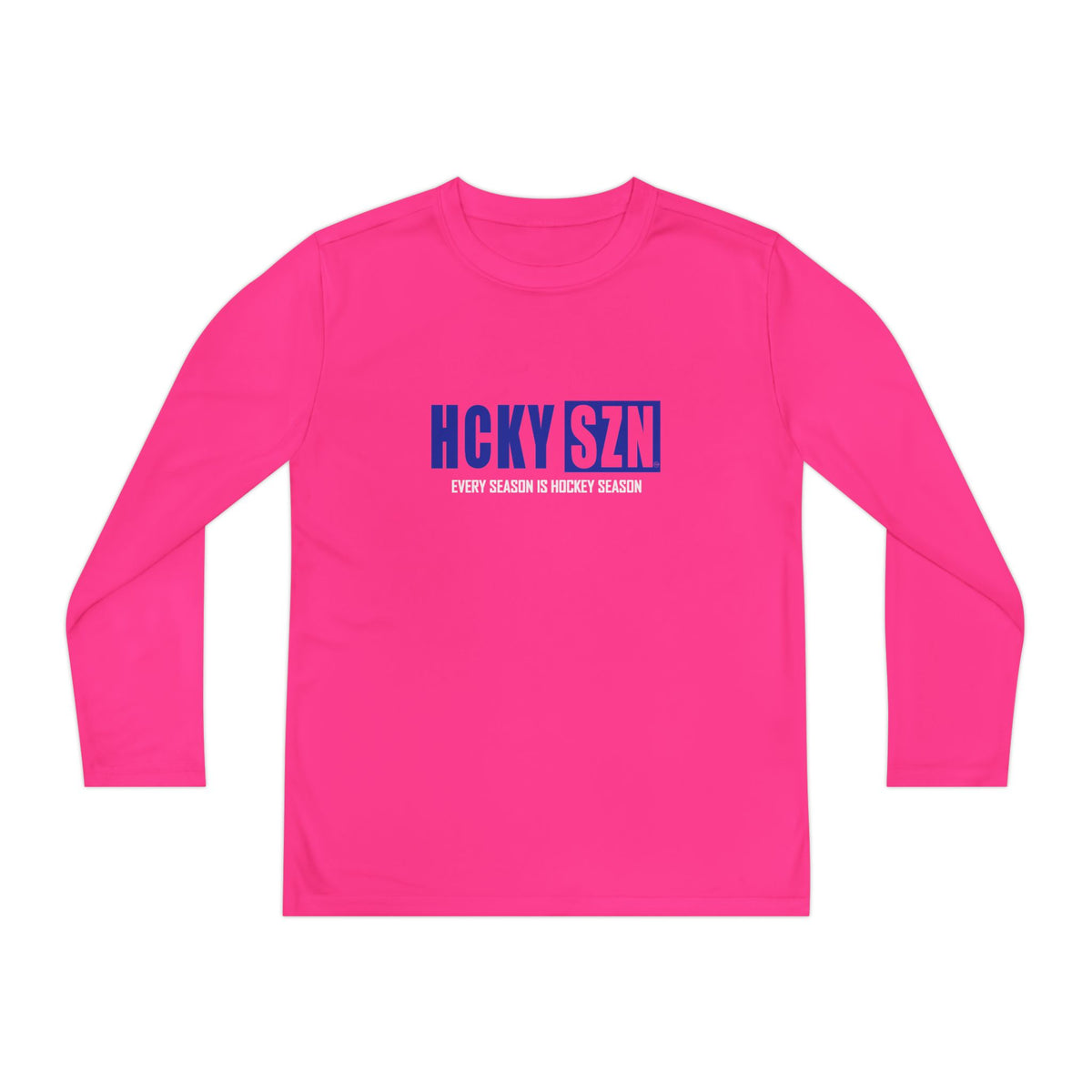Every Season is HCKY SZN Youth Competitor Long Sleeve Tee (Blue Logo) - Various Colors