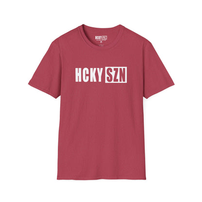 HCKY SZN Softstyle Tee Shirt (Heather Cardinal)