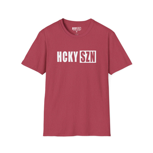 HCKY SZN Softstyle Tee Shirt (Heather Cardinal)