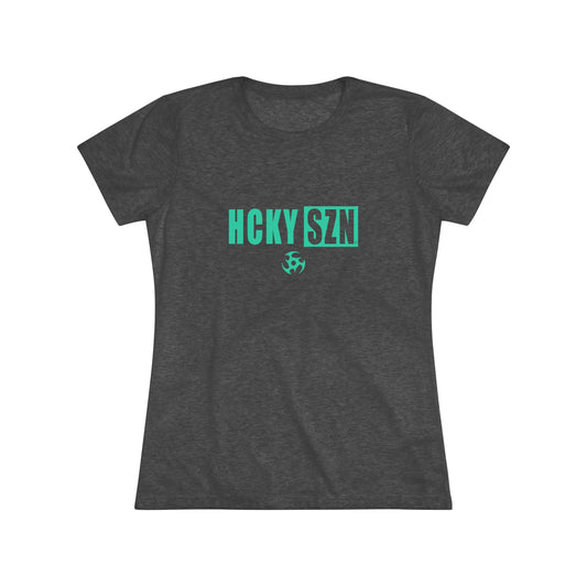 Women’s Hockey Vibe Triblend Tee (Seafoam Logo)