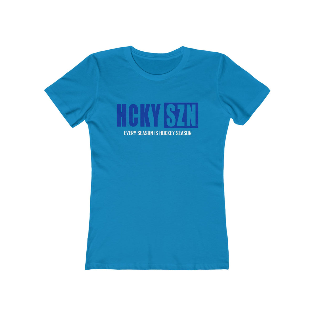 Every Season Is Hockey Season Women's Boyfriend Tee (Royal Blue Logo) - Various Colors