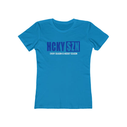 Every Season Is Hockey Season Women's Boyfriend Tee (Royal Blue Logo) - Various Colors