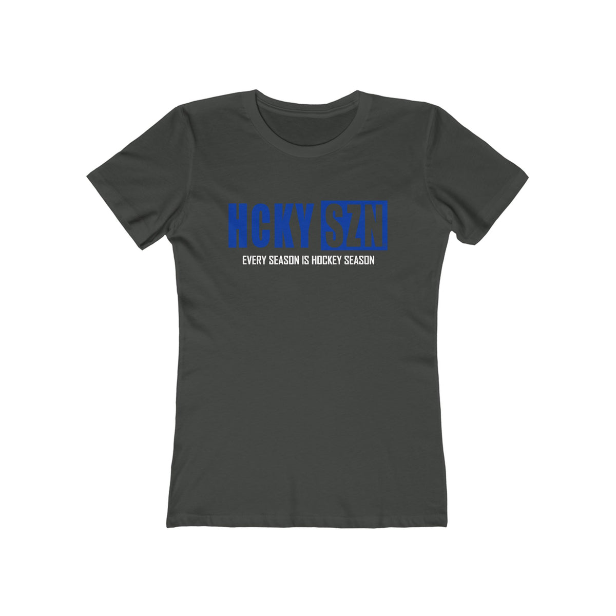 Every Season Is Hockey Season Women's Boyfriend Tee (Royal Blue Logo) - Various Colors