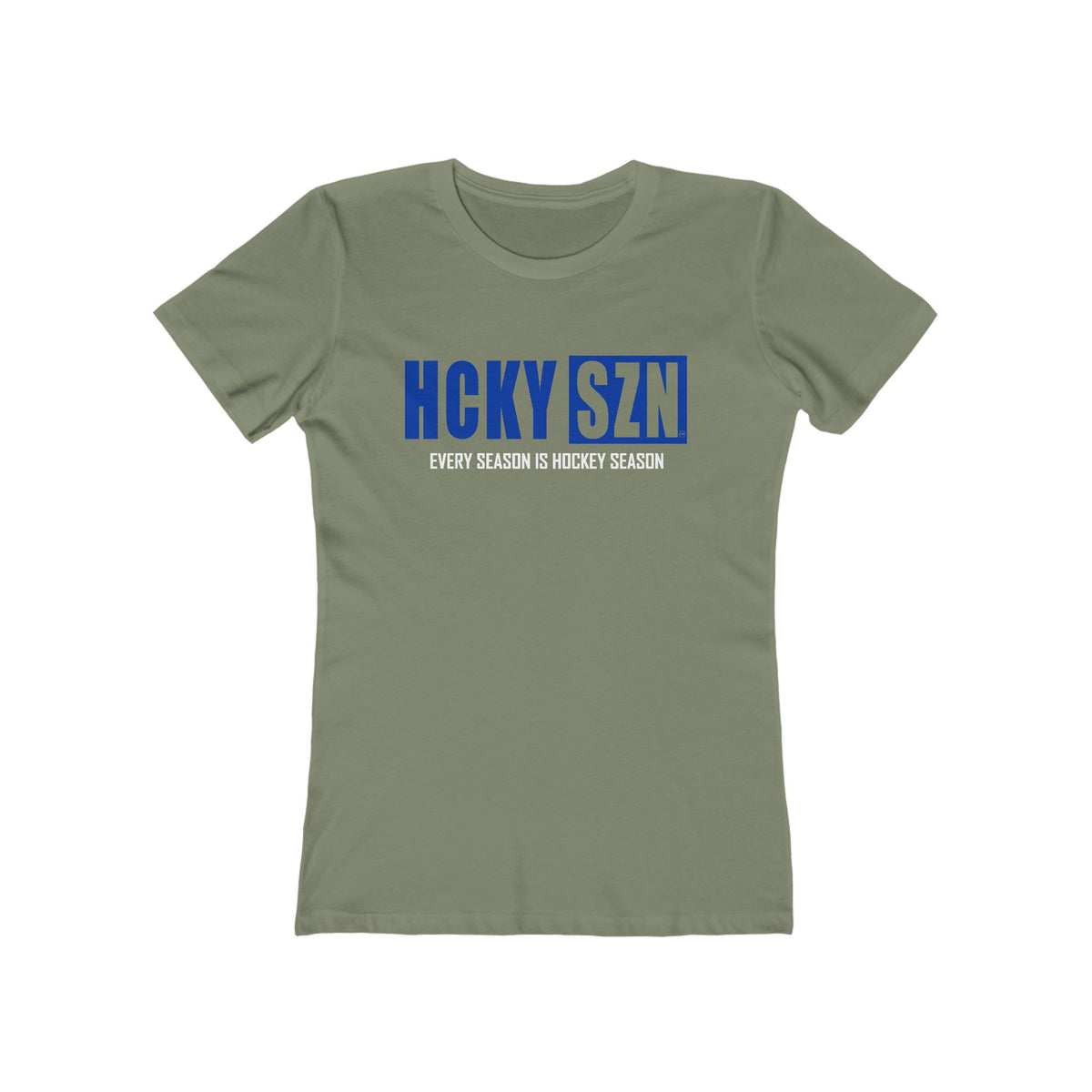 Every Season Is Hockey Season Women's Boyfriend Tee (Royal Blue Logo) - Various Colors