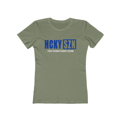 Every Season Is Hockey Season Women's Boyfriend Tee (Royal Blue Logo) - Various Colors