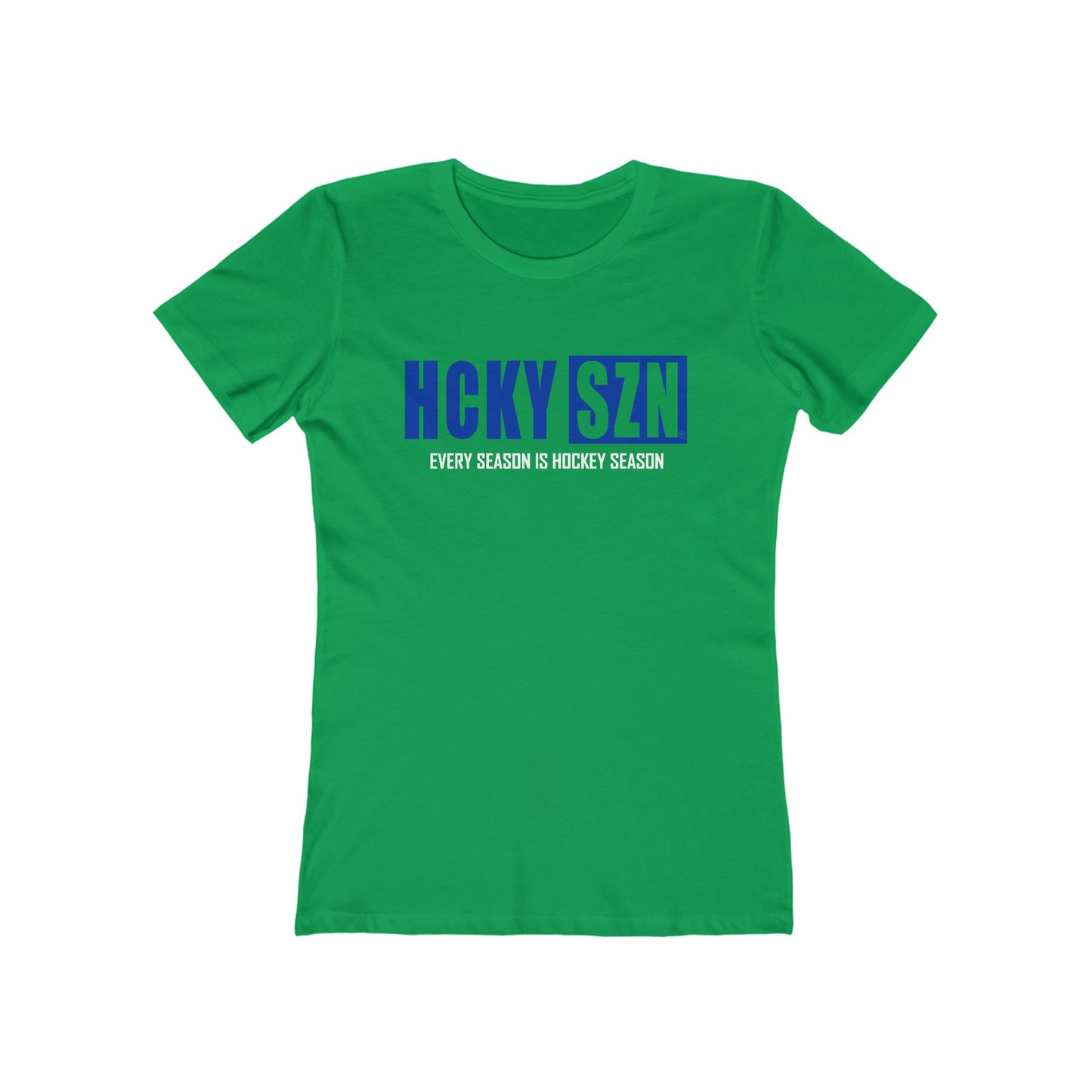 Every Season Is Hockey Season Women's Boyfriend Tee (Royal Blue Logo) - Various Colors