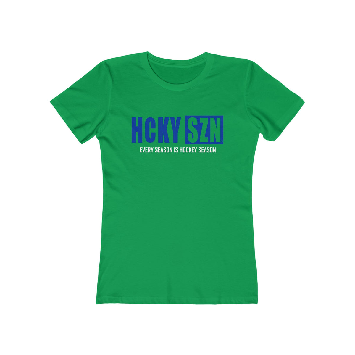 Every Season Is Hockey Season Women's Boyfriend Tee (Royal Blue Logo) - Various Colors