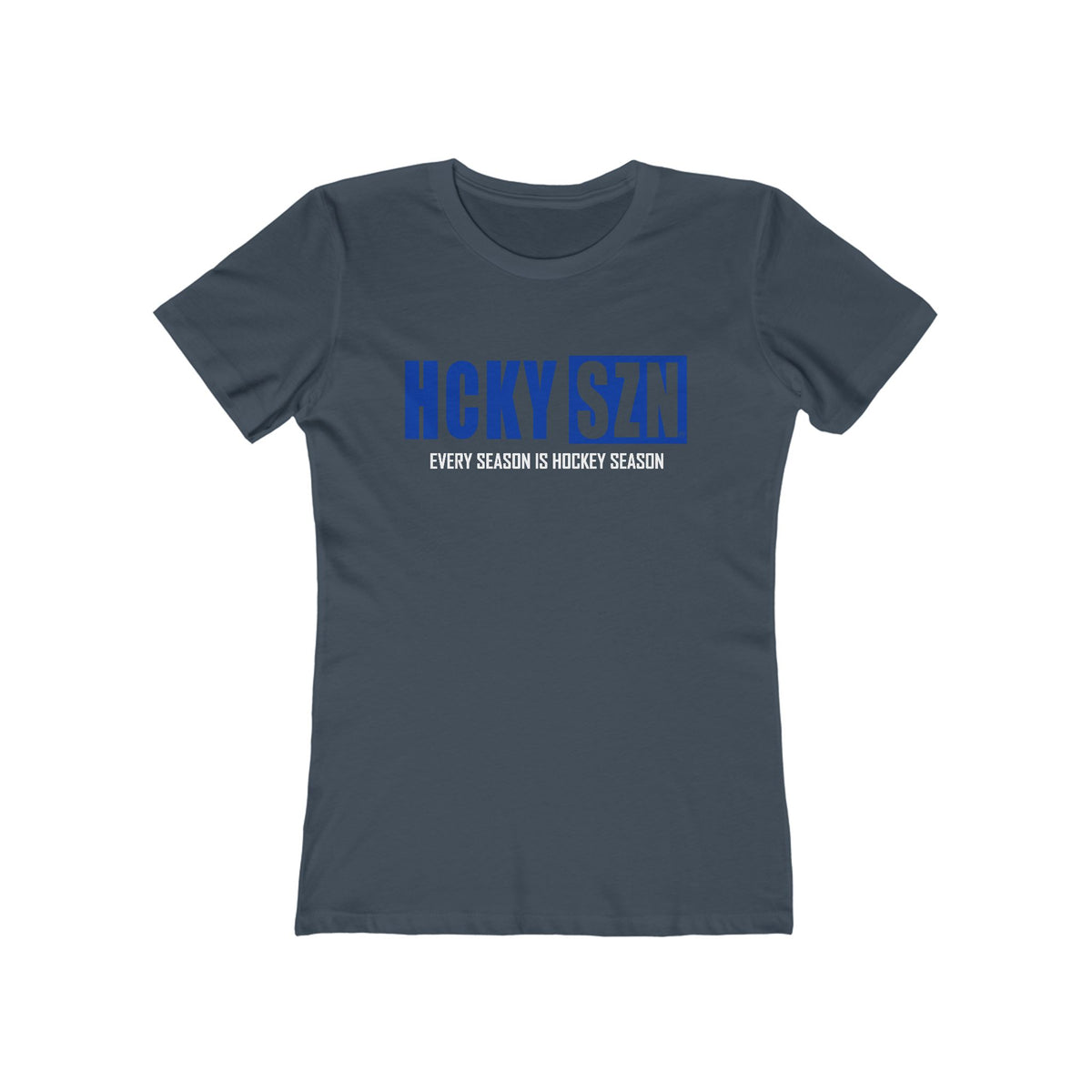 Every Season Is Hockey Season Women's Boyfriend Tee (Royal Blue Logo) - Various Colors