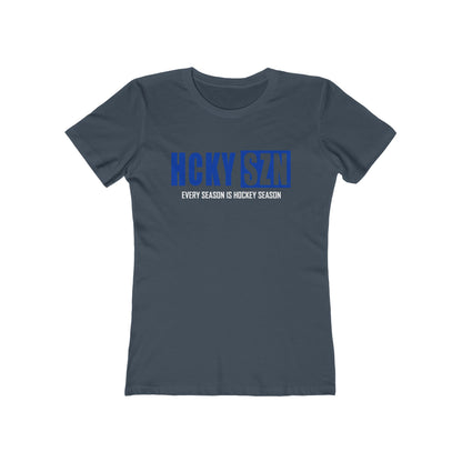 Every Season Is Hockey Season Women's Boyfriend Tee (Royal Blue Logo) - Various Colors